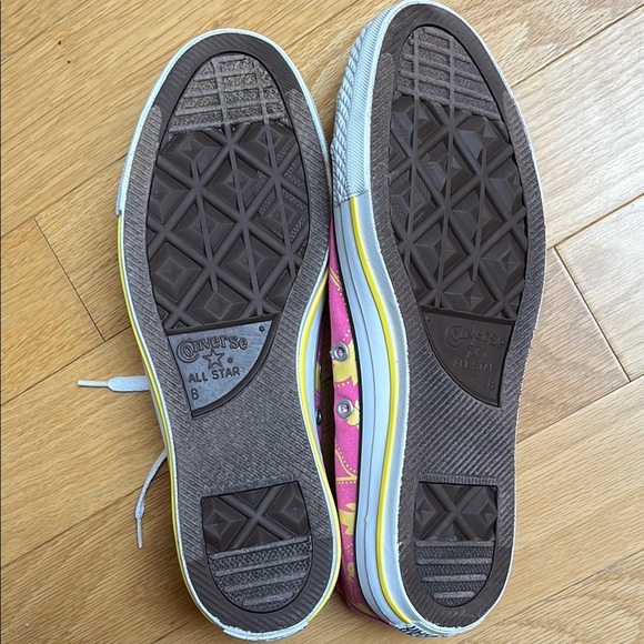 Converse Pink and Yellow Floral Sneakers - Picture 4 of 5